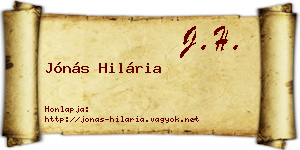 Jónás Hilária névjegykártya